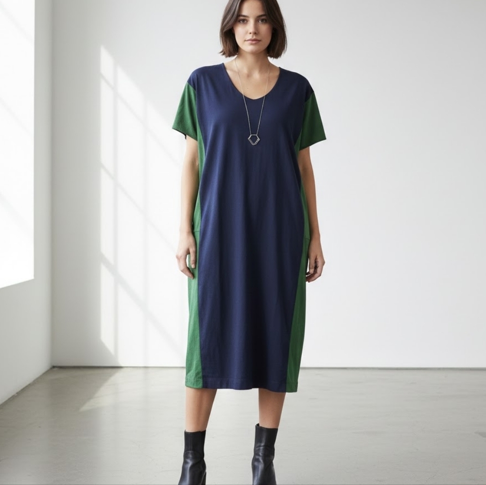 Demylee 100% Cotton Color Block Tee Dress Size S